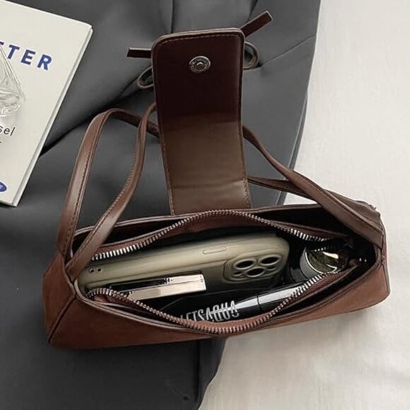 Patent Leather Hobo Bag with Bow, Shoulder Purse for Women - Picture 6 of 7